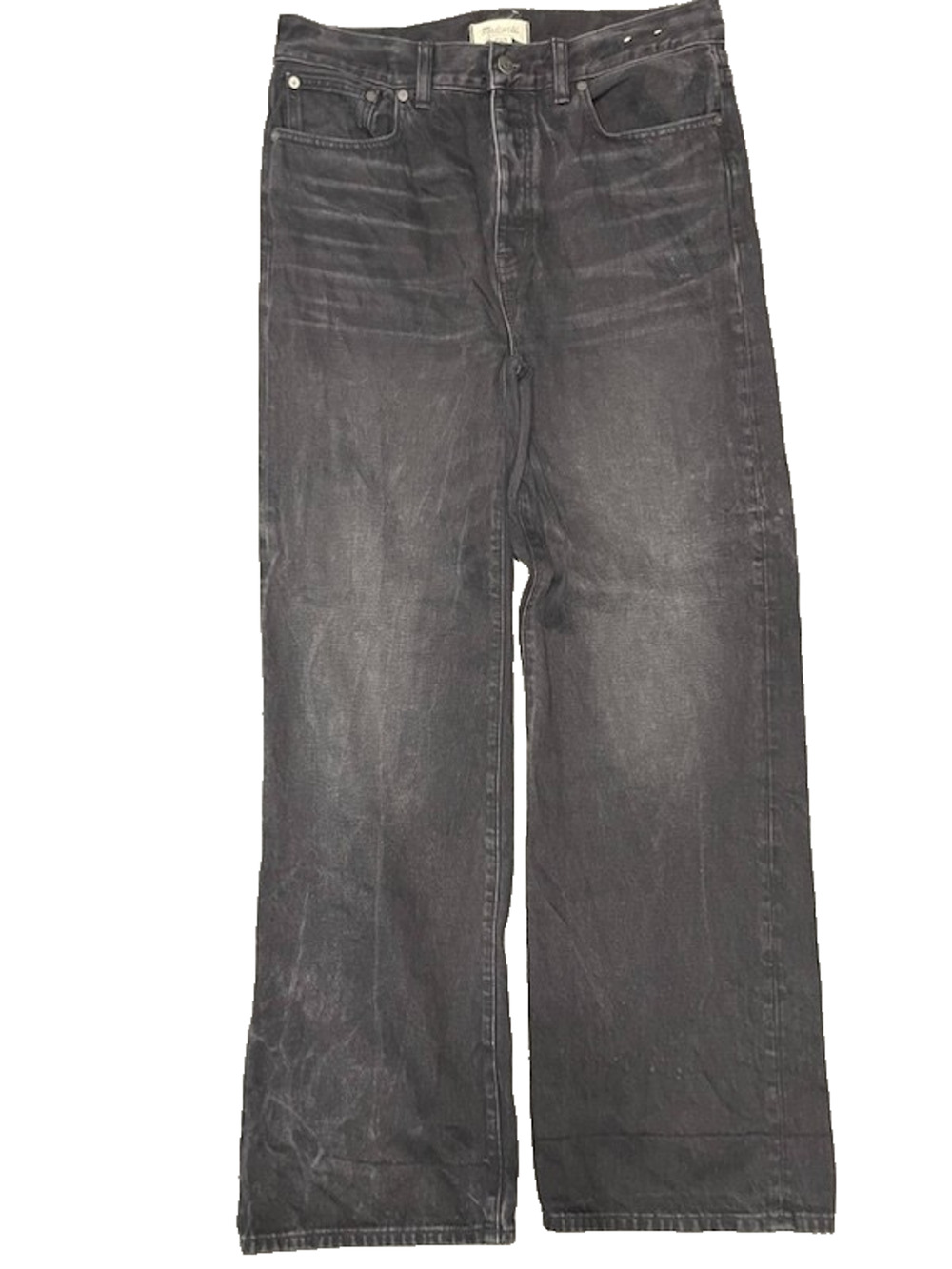 Madewell Low Slung Baggy Jeans 28 Black Denim Wide Leg DM7769 NS963 33x33